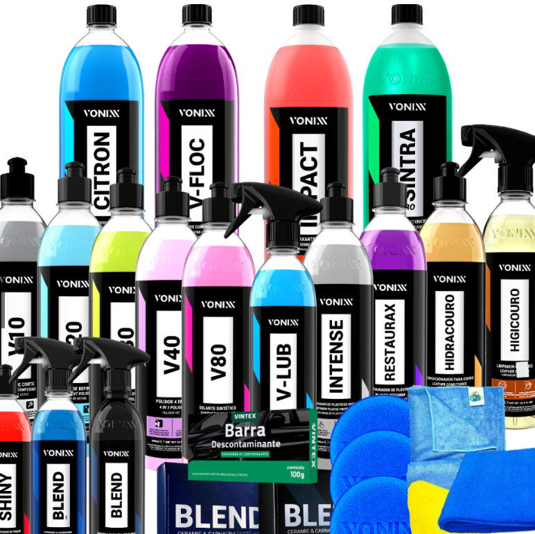 Kit Produtos Automotivos Limpeza Profissional Premium Vonixx [LANÇAMENTO] (26 PRODUTOS)